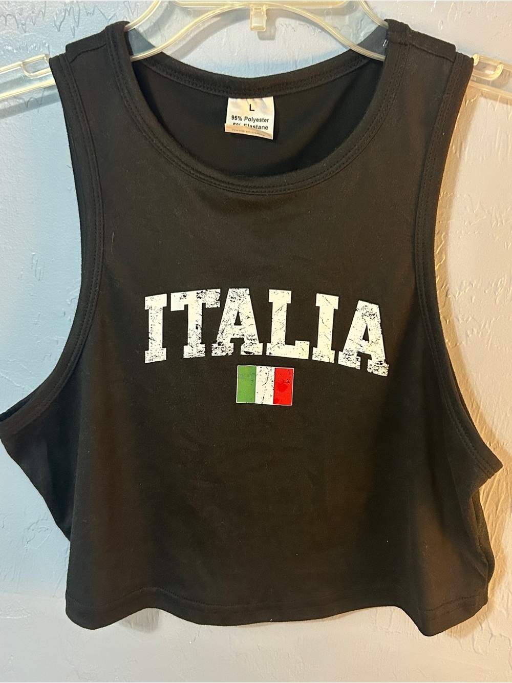 Italia Stretchy Crop Top, size Large